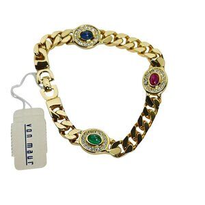 Christian Dior Colored Stone Rhinestone Bracelet (5948)
